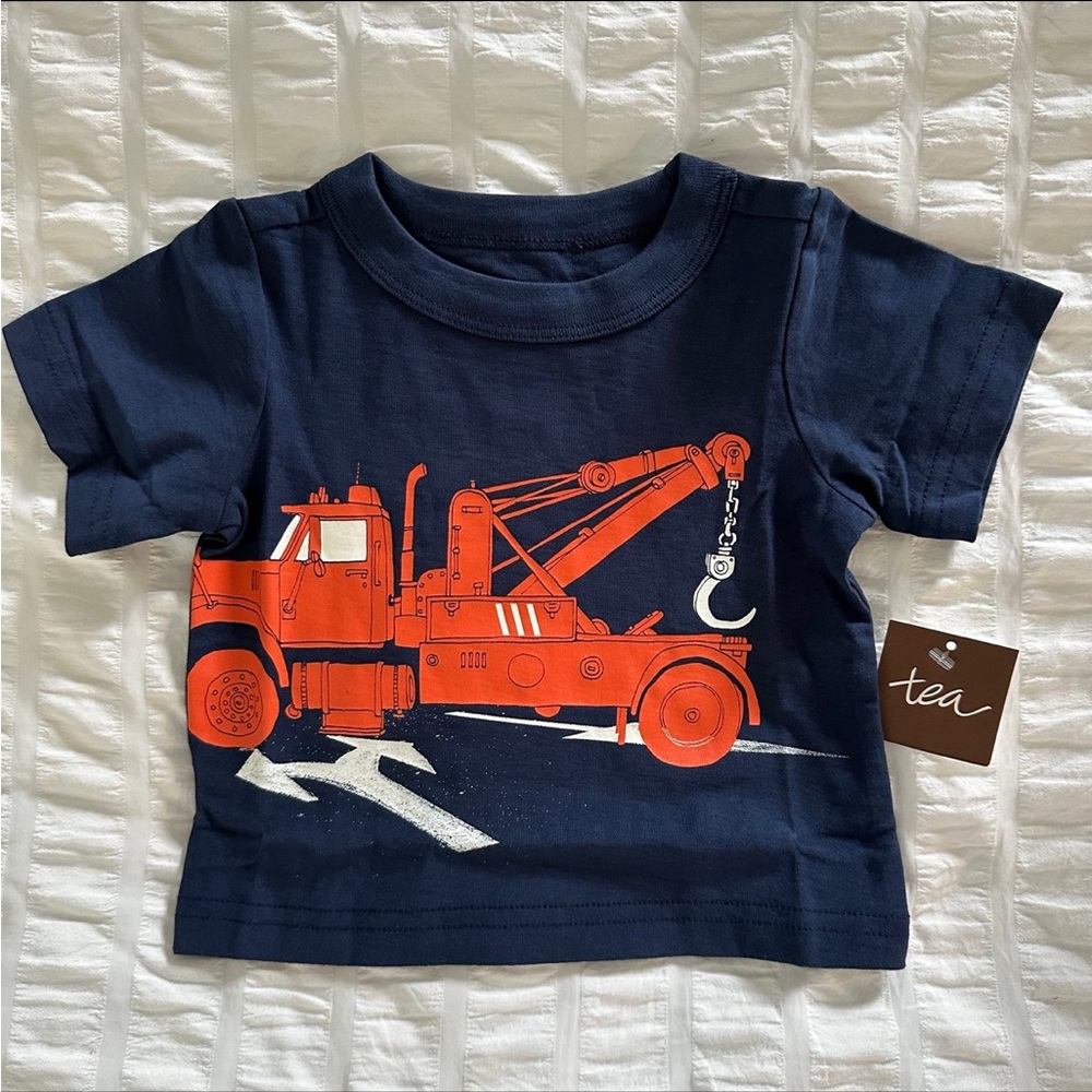 NWT Tea Collection Tow Truck Graphic Tee 3-6 Months